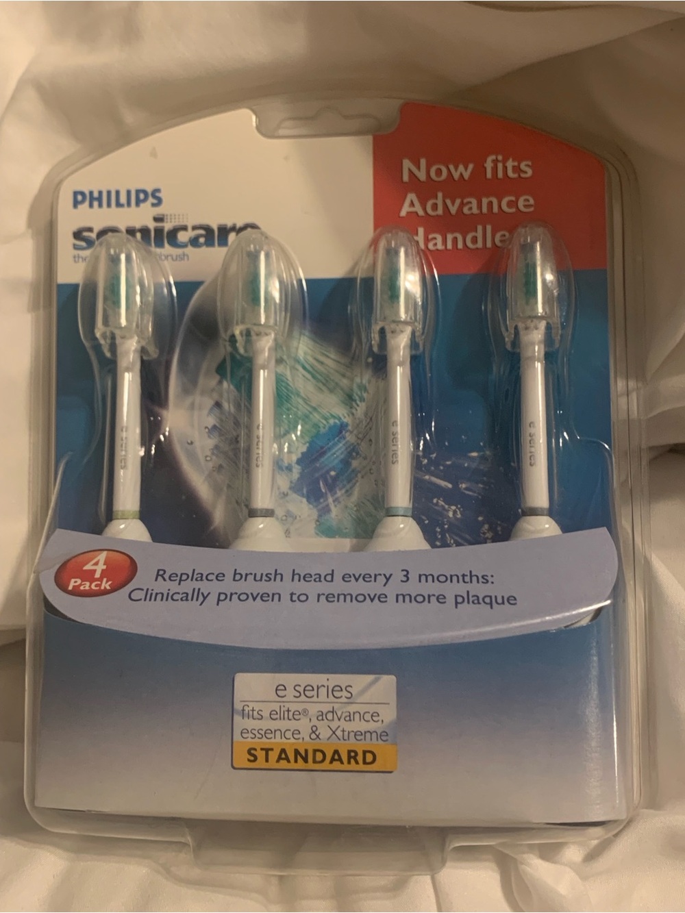 Philips Sonicare Toothbrush Replacement Head e-series fits elite advance 4 pack